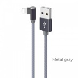 Laidas USB - iPhone kampu pintas 1m pilkas (grey) Borofone BX26